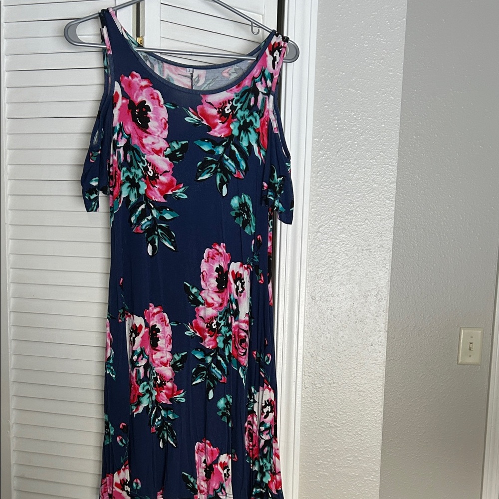Floral Cold Shoulder Mini Dress